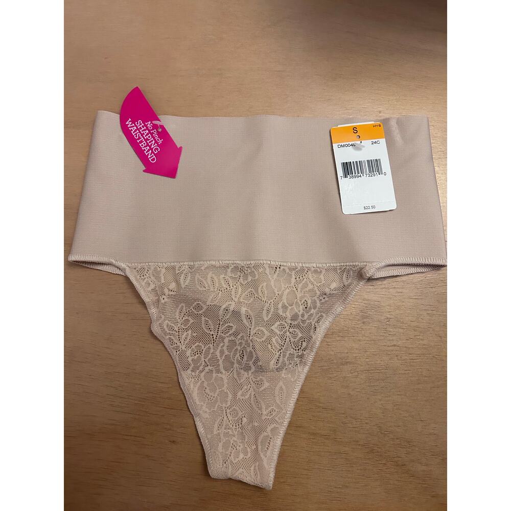 New Women’s Maidenform Shapewear Lacey Thongs Nude size Small